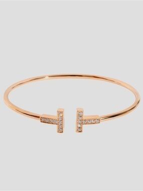 Tiffany & Co. Tiffany T Diamond Bracelet in 18K Rose Gold. .24 crate